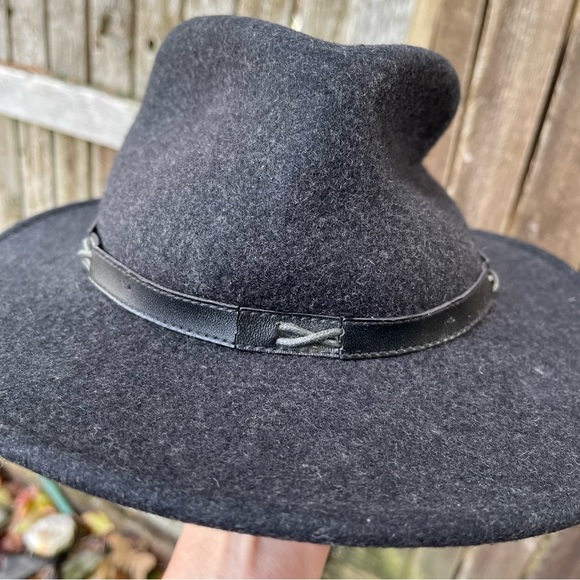 Pendleton 100% Wool Fedora Brimmed Hat In Charcoal Gray - Picture 15 of 16
